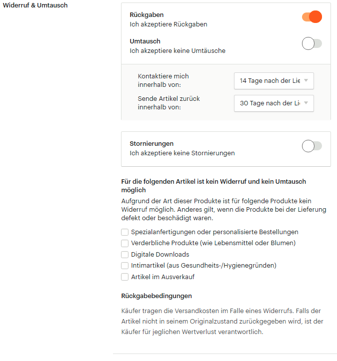 Rechtstexter Etsy Integrationsanleitung